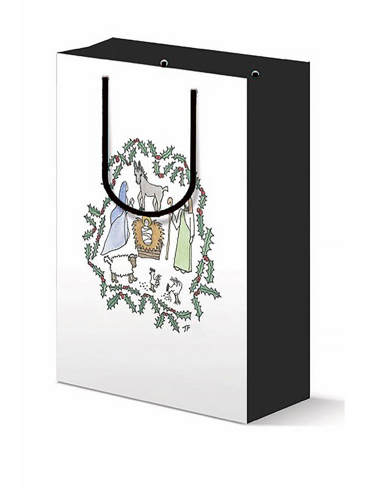 Nativity with a Donkey Gift Bag, Christmas and Holiday for wholesale by Toute-Petite