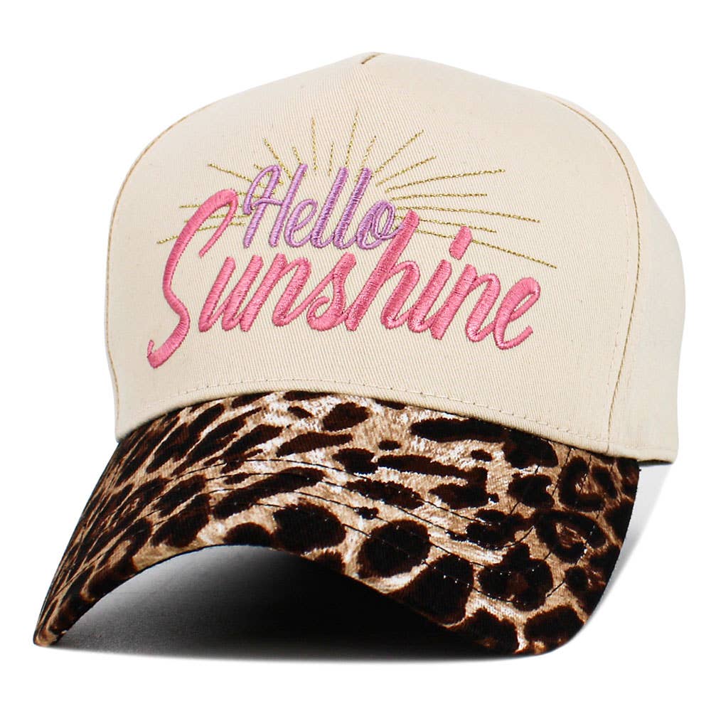 Sensibling Corp. - Vente Casquette de baseball – femme - Casquette de baseball en velours côtelé brodée avec le message HELLO SUNSHINE7