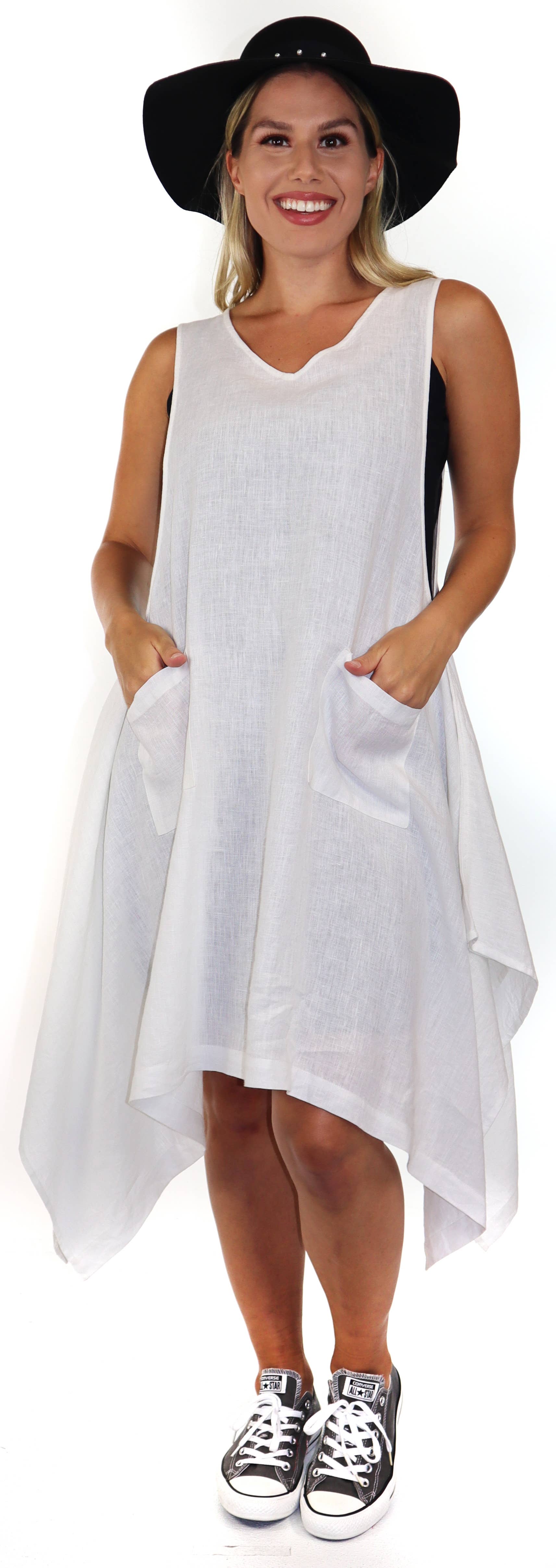 LINEN AND GAUZE - Wholesale Dress - Women's - 3292 Linen Dress5