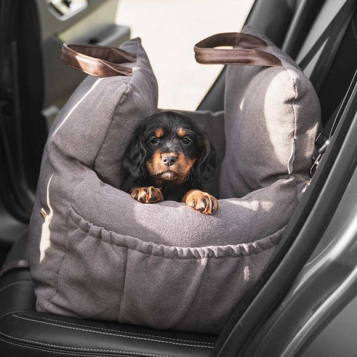 Easy Traveller i trøffelfarve - alsidig 3-i-1 hundeseng, transporttaske og bilsæde for engroshandel hos Lords and Labradors
