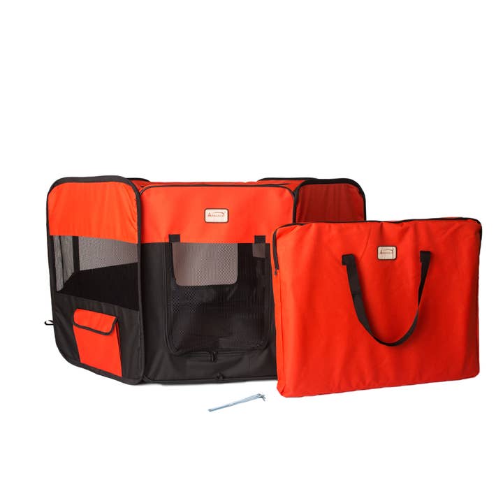 Armarkat PP002R-XL Portable Pet Playpen In Bk and Rd Combo for wholesale by Armarkat