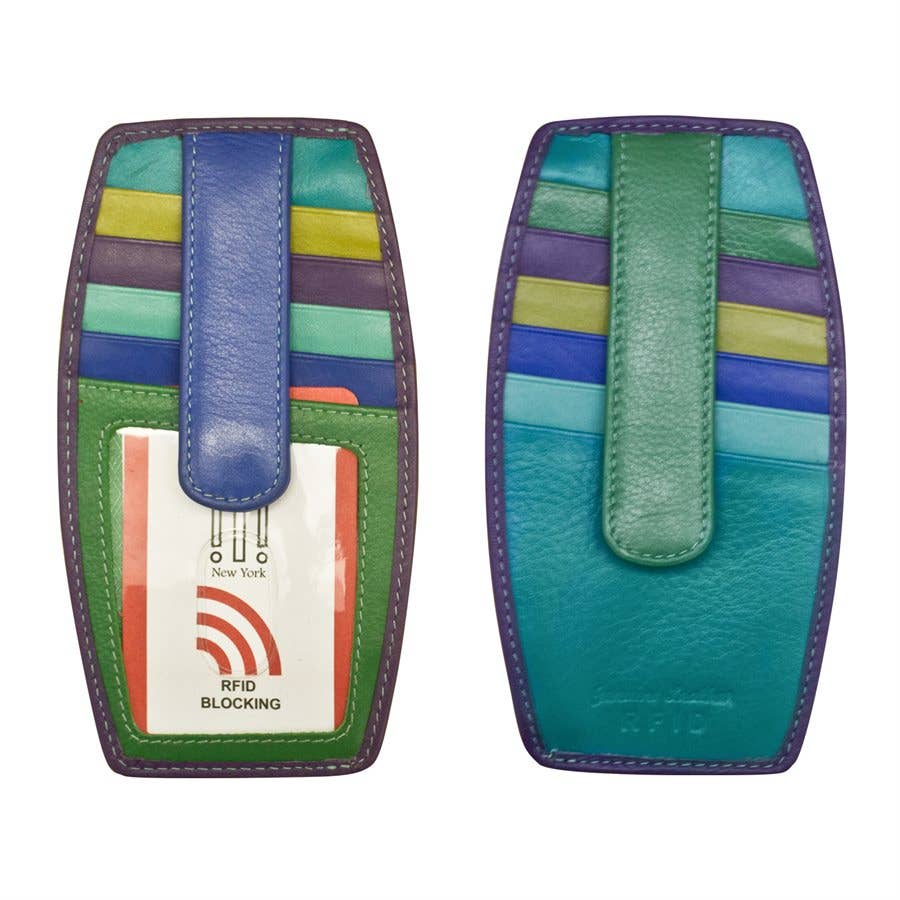 ili New York - Vente Porte-cartes – unisexe - Porte-cartes en cuir 7804 avec poche zippée3