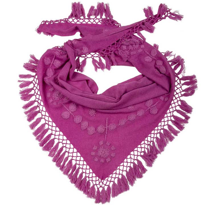 Cachecol triangular casimira, orquídea por atacado de Shirin Sehan