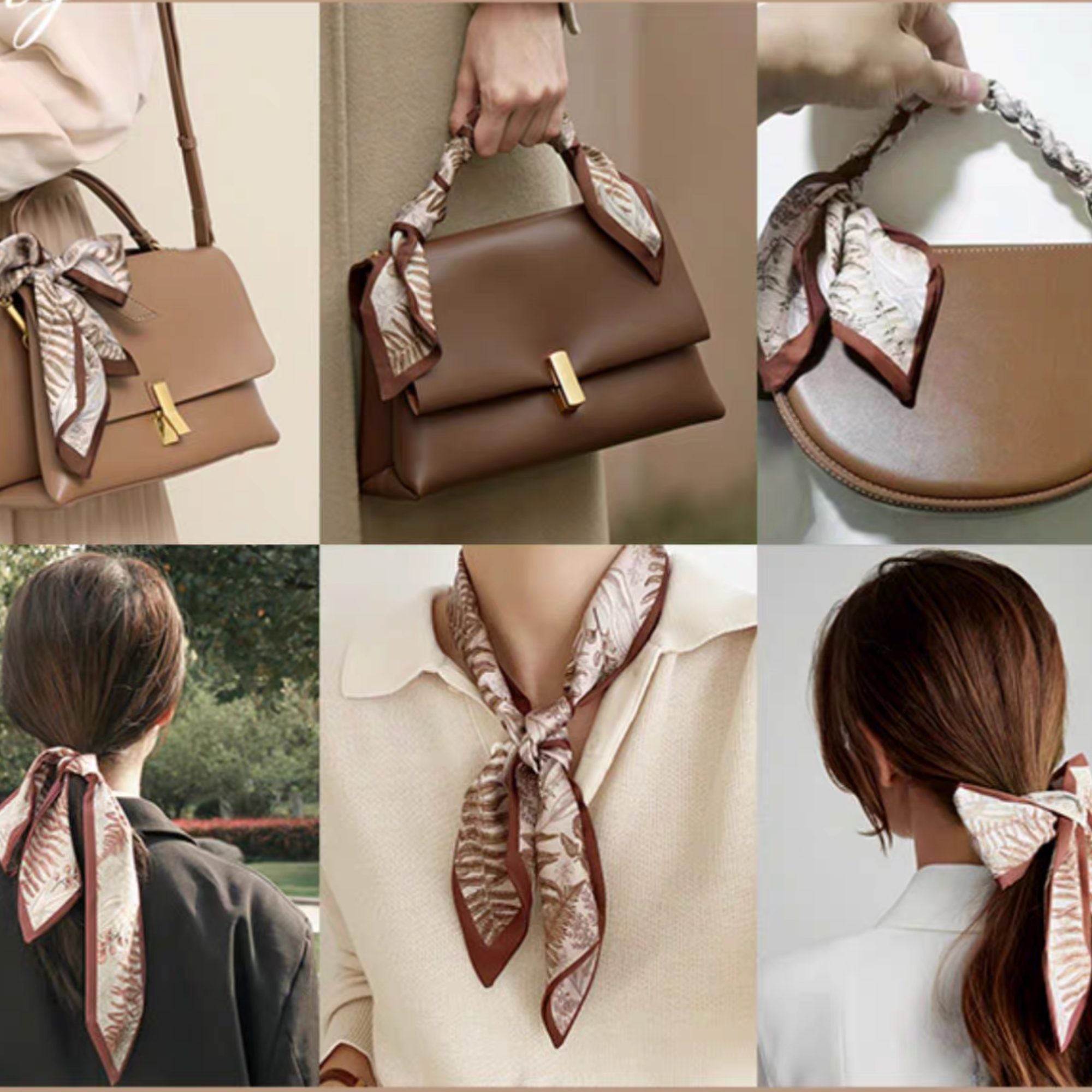 DrifWoo – Engroshandel Tørklæde - Dame – Silkesjal Twilly til hals og taske til kvinder15