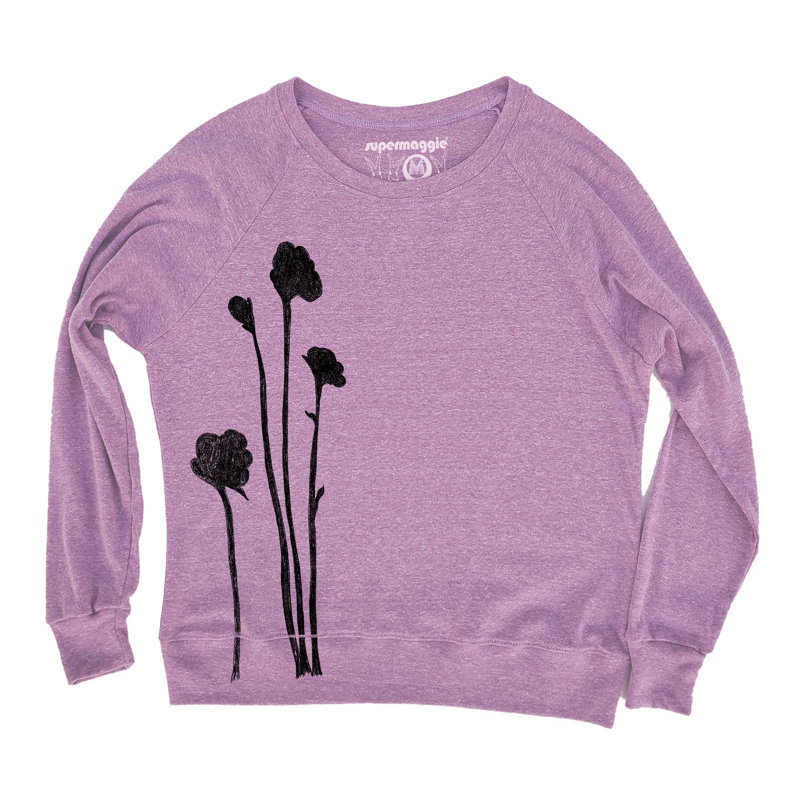 Supermaggie @ Faire - Wholesale Graphic Sweatshirt - Women's - Shadow Flowers Pia Tri Blend Pullover4