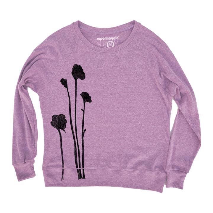 Supermaggie @ Faire - Wholesale Graphic Sweatshirt - Women's - Shadow Flowers Pia Tri Blend Pullover4