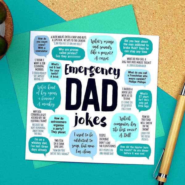 Paper Plane – wholesale Birthday card – Emergency Dad Jokes® Card - Funny Birthday or Father's Day1