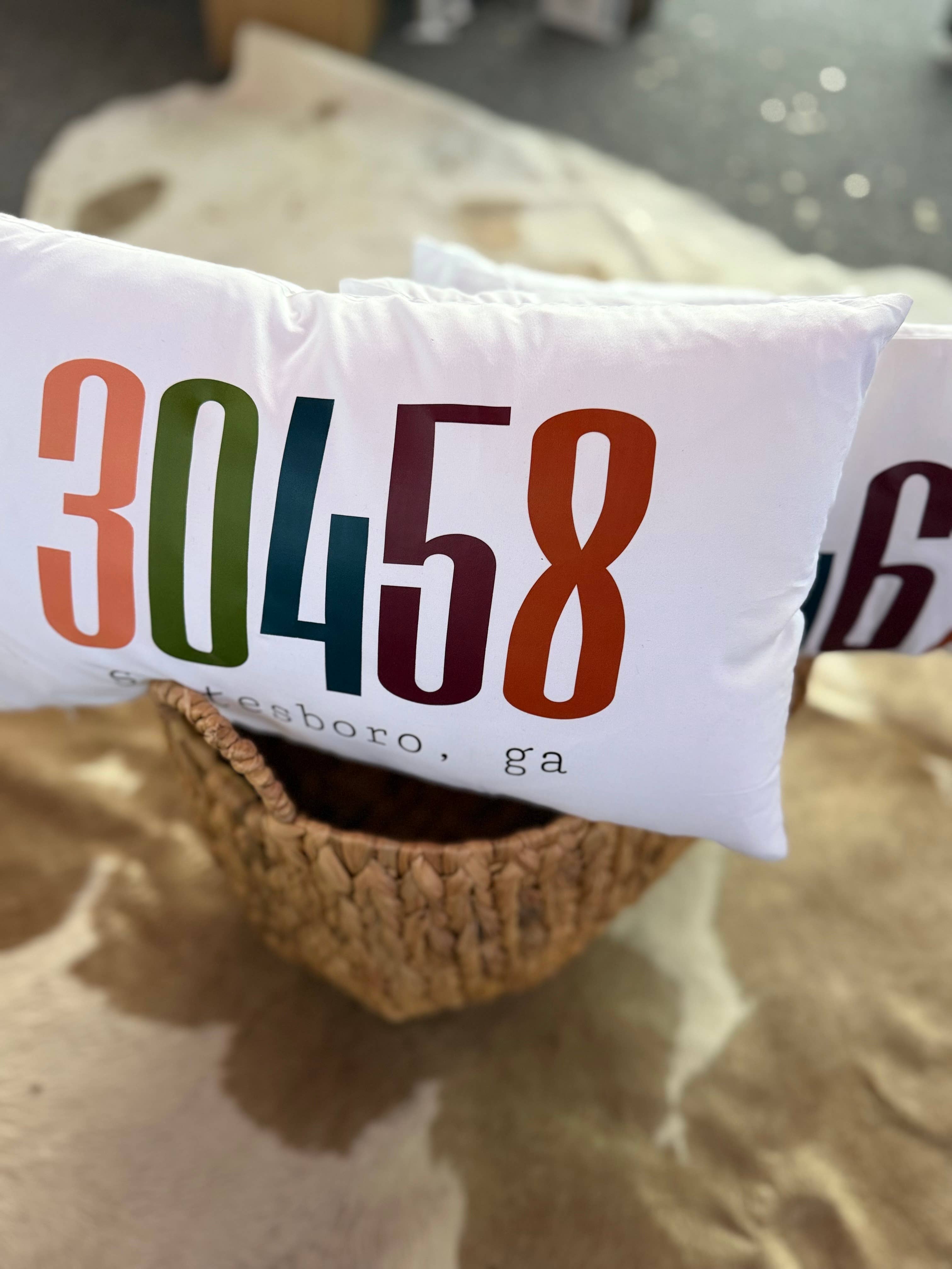 Southern Outlaw Hat Co. - Wholesale Throw/Decorative Pillow - personalized zip code pillow