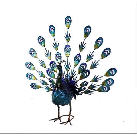 Three Star IM/EX Inc. - Wholesale Decorative Figurine - 23X21 PEACOCK WITH HEAD FRONT0