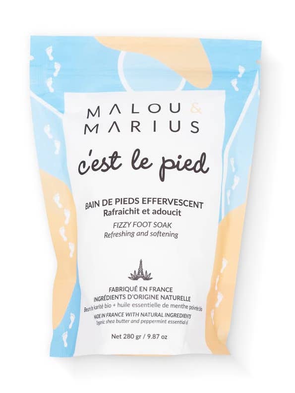 Foot bath powder. Refreshes and softens Natural & vegan for wholesale by Malou & Marius