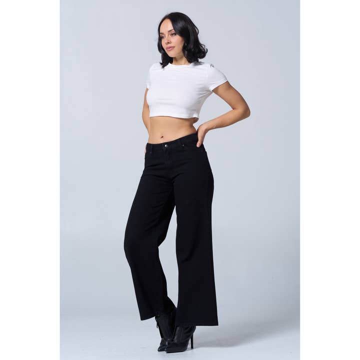 Blue Turtle - Wholesale Jeans - Women's - Low Rise Wide Leg Jeans Medium RH221611