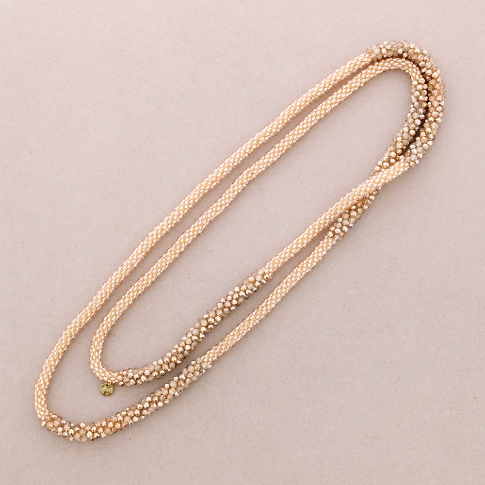 Sonata - Venta al por mayor Collares de cadenas y eslabones - Collar Largo Bicolor Cristales Facetados2