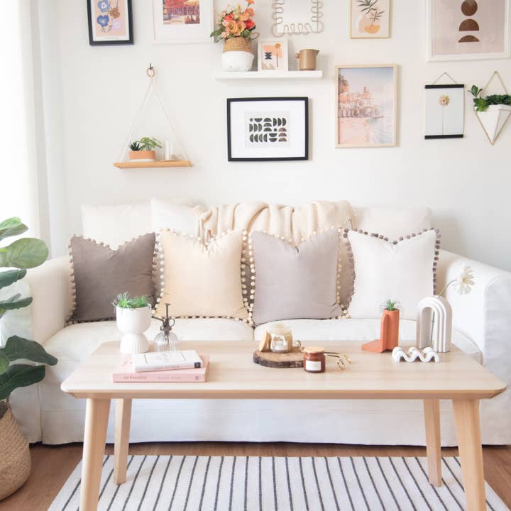 Monday Moose - Wholesale Throw Pillow Cover - Colibri Pillow Covers (4-Pack) - Stone Gray/Beige Cream1