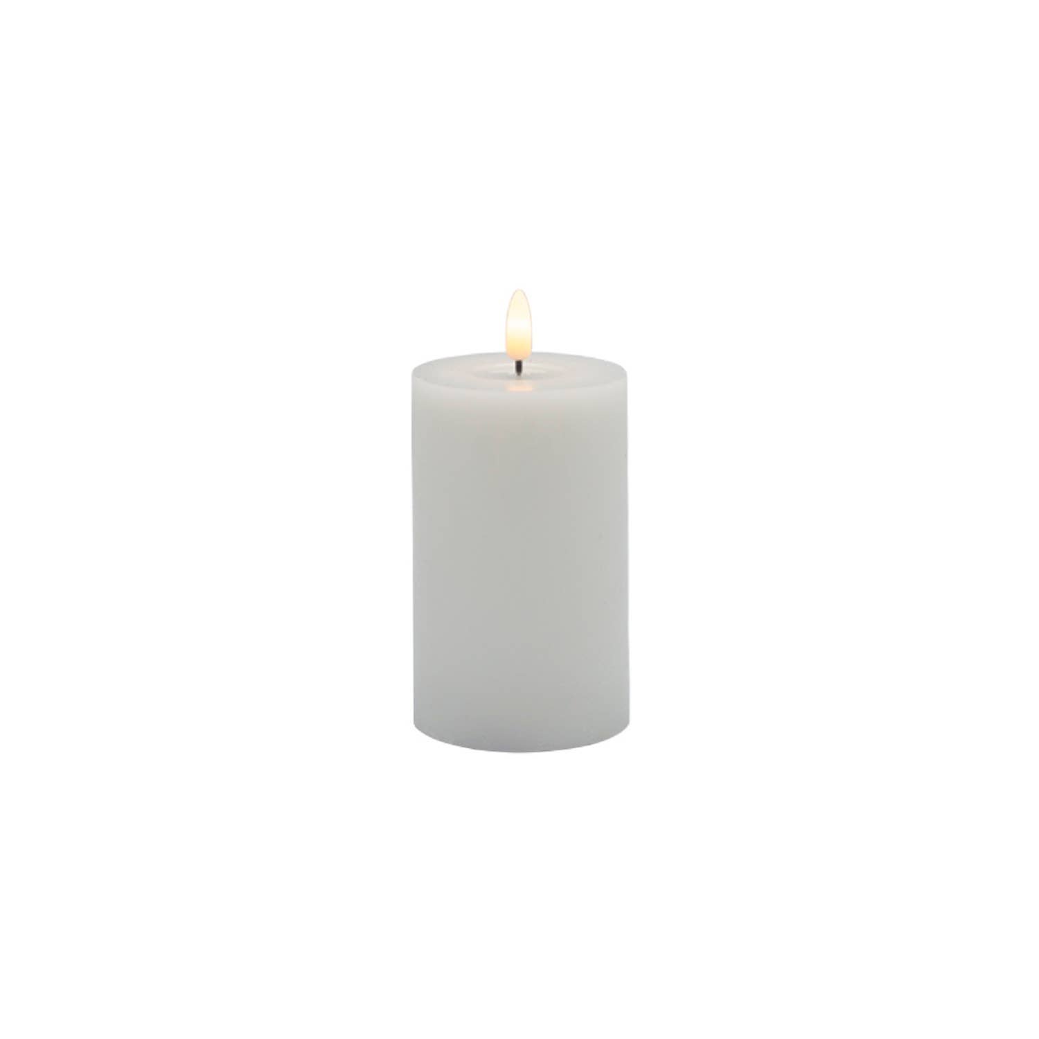 Small White Flameless Pillar Candle for wholesale on Faire0