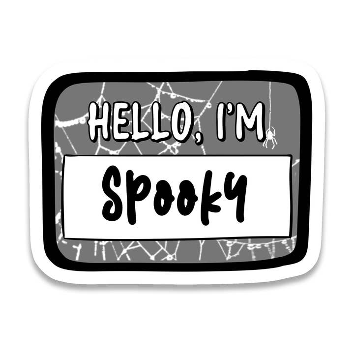Rebel and Siren Stickers – Adesivo por atacado – Olá, sou Spooky | Gótico | Autocolante à prova de água | 3"0