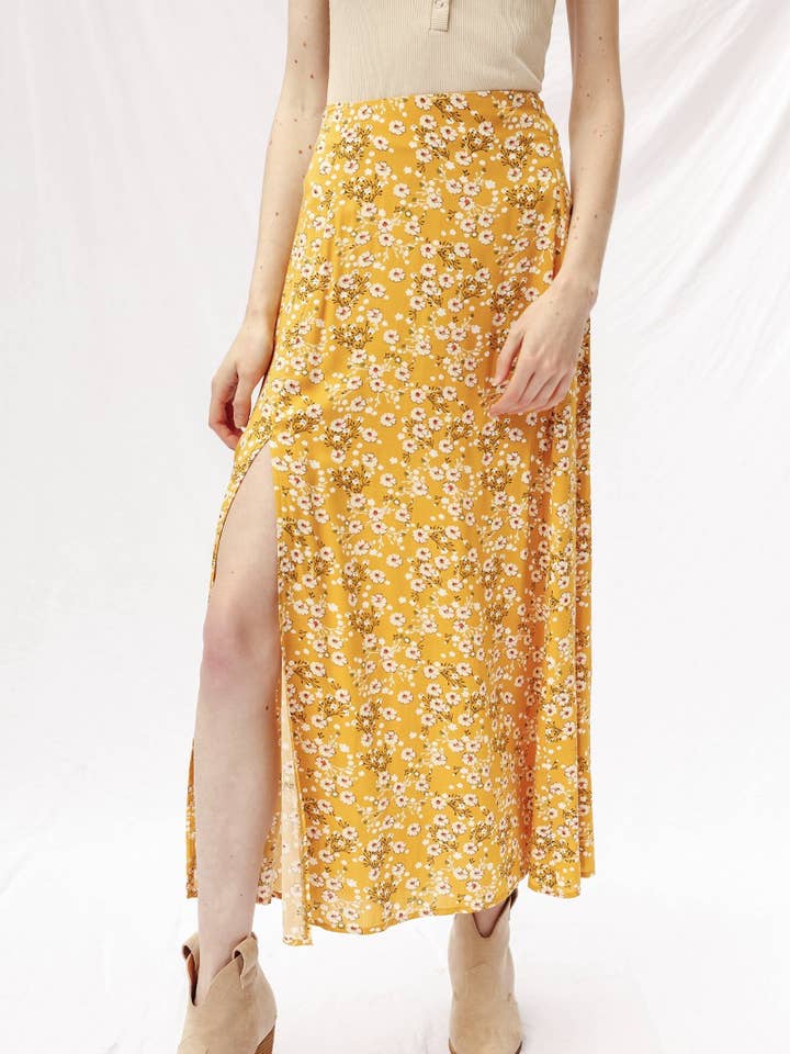 Maxi kjol med slitsdetalj för wholesale av Miss Sparkling