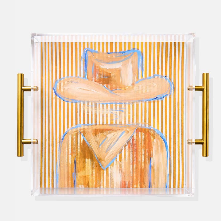 Tart By Taylor - Wholesale Decorative Tray - Outlaw Acrylic Tray With Gold Handles