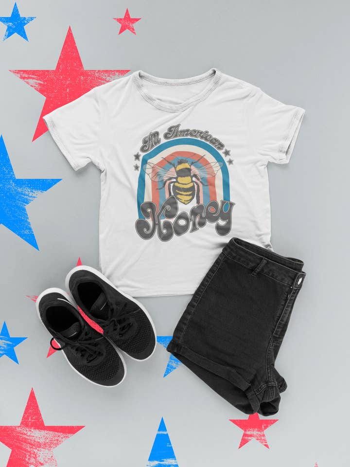 T-shirt 4 juillet American Honey pour la vente par Signs By Aprils LLC