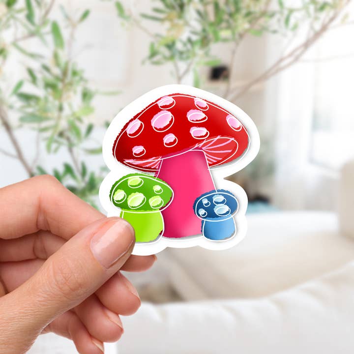 Neon Svampe Klistermærke for engroshandel hos Couch McDoodles