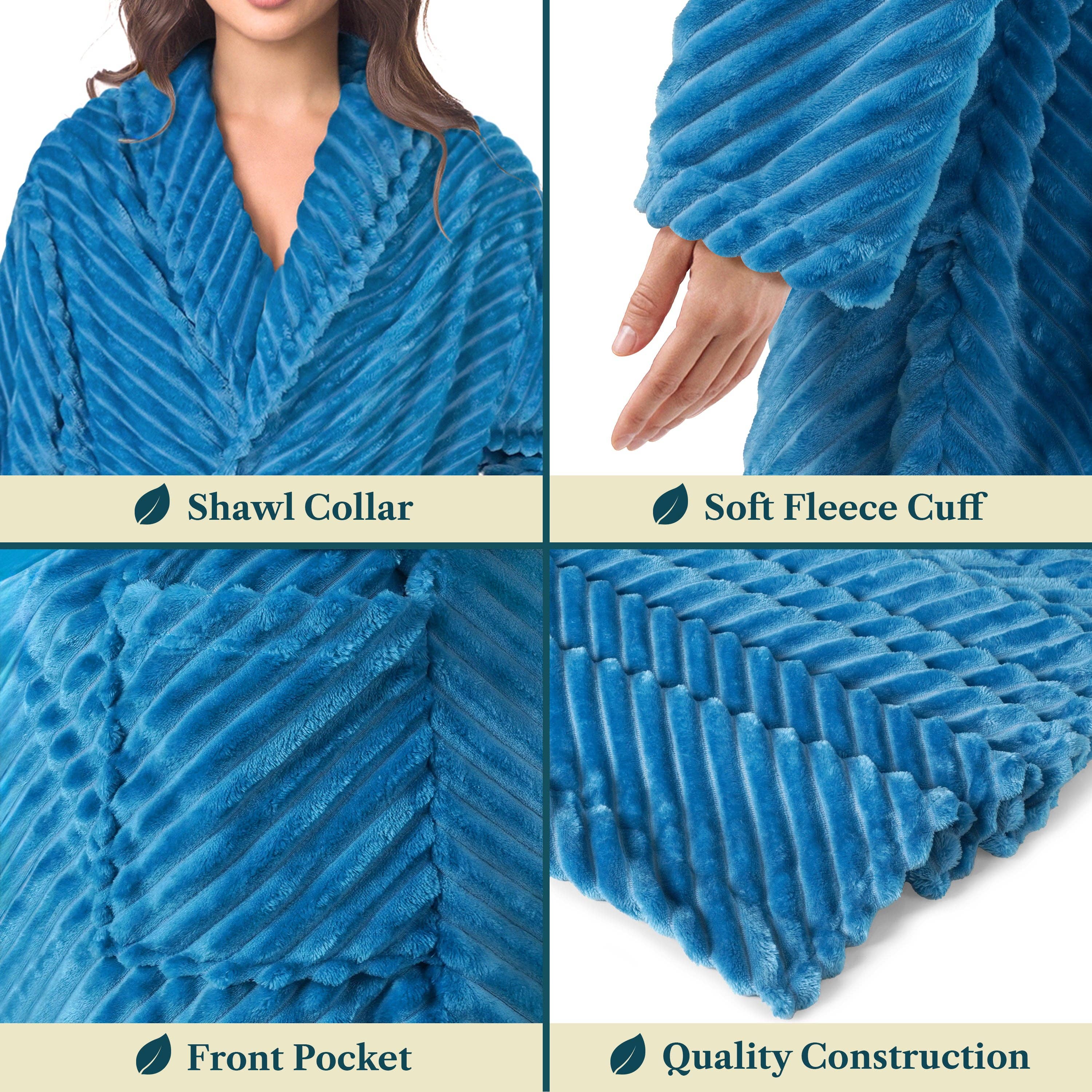 Pavilia - Wholesale Robe - Women's - Women's Ribbed Fleece Robe23