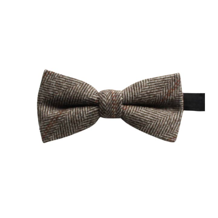 Brown Stripe Wool Bow Tie for wholesale by Tie Mood