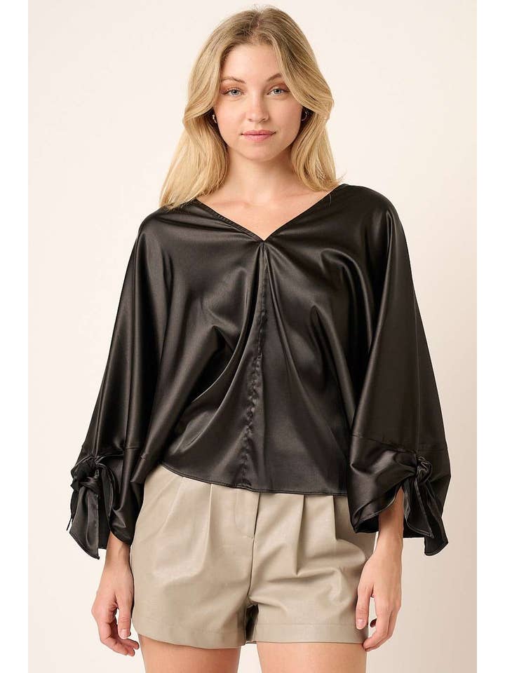 mittoshop - Wholesale Blouse - Women's - SATIN TIE BLOUSE1