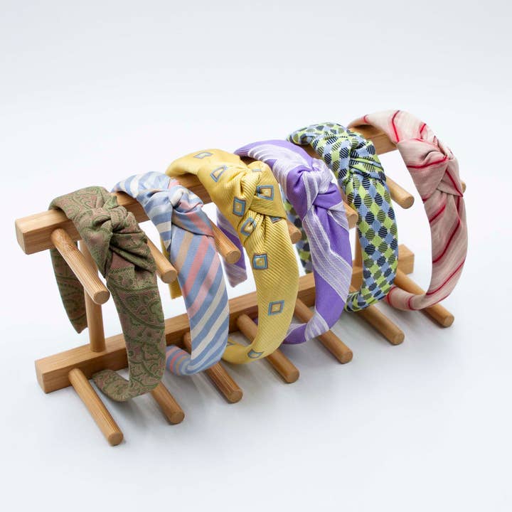 Tiara headband with button in pastel tones for wholesale by It's OOAK