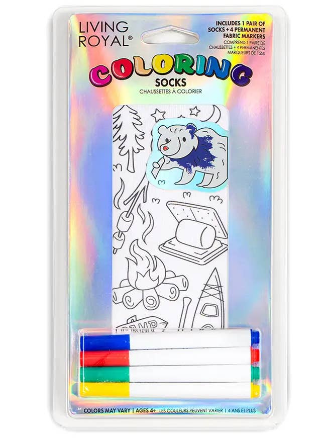 Chaussettes à la cheville - Kit de coloriage à faire soi-même - Camping au bord du lac pour la vente par Living Royal