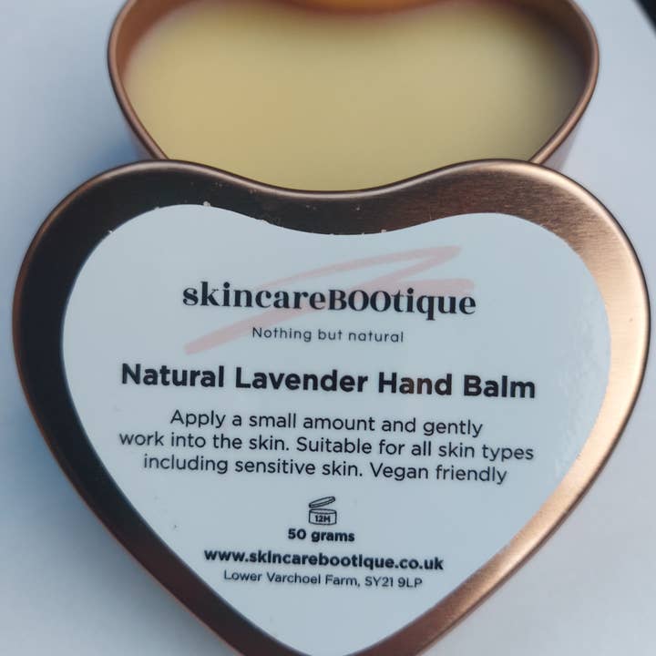 Rose gold heart natural lavender hand balm vegan for wholesale by SkincareBOOtique