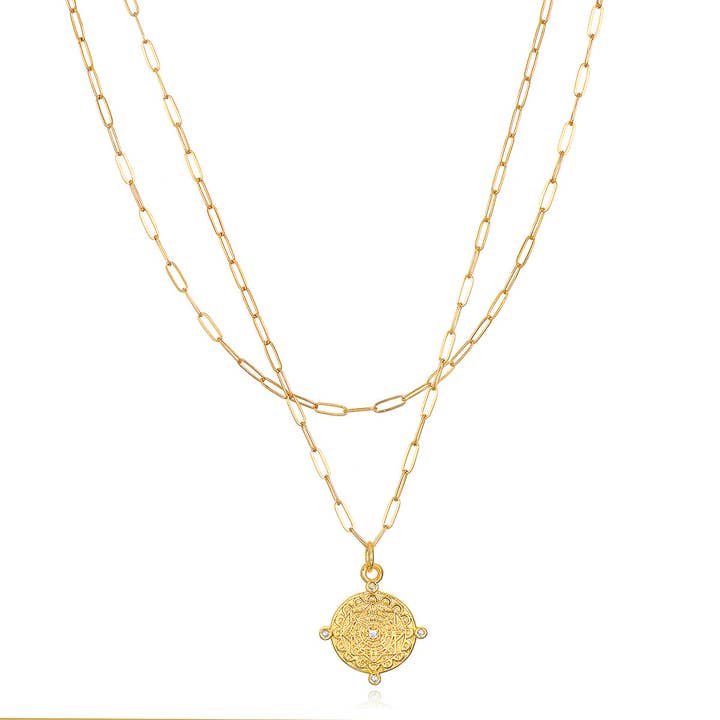 Amelia Rose Jewelry - Wholesale Pendant/Charm Necklace - Compass Charm Layered Necklace