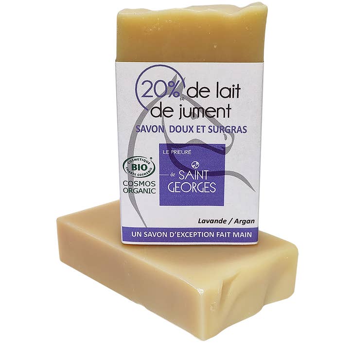 Jabón de leche de yegua 20% con argán y lavandín para venta al por mayor de SAVONNERIE SAINT GEORGES