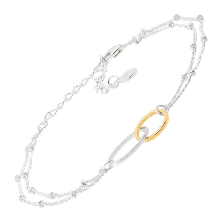 Silpada - Wholesale Link & Chain Bracelet - Silpada 'Pagosa' Bracelet in Gold-Plated Silver, 7.5" + 2"
