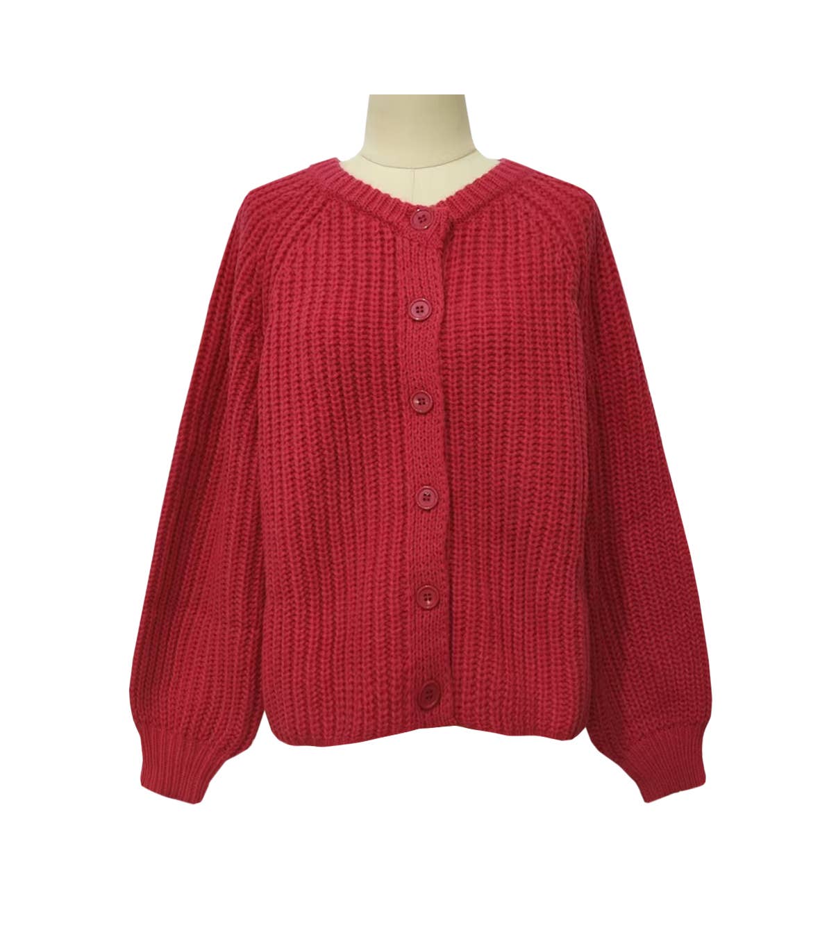 Rosa Clothing - Wholesale Cardigan - Women's - chunky crewneck knit Cardigan0