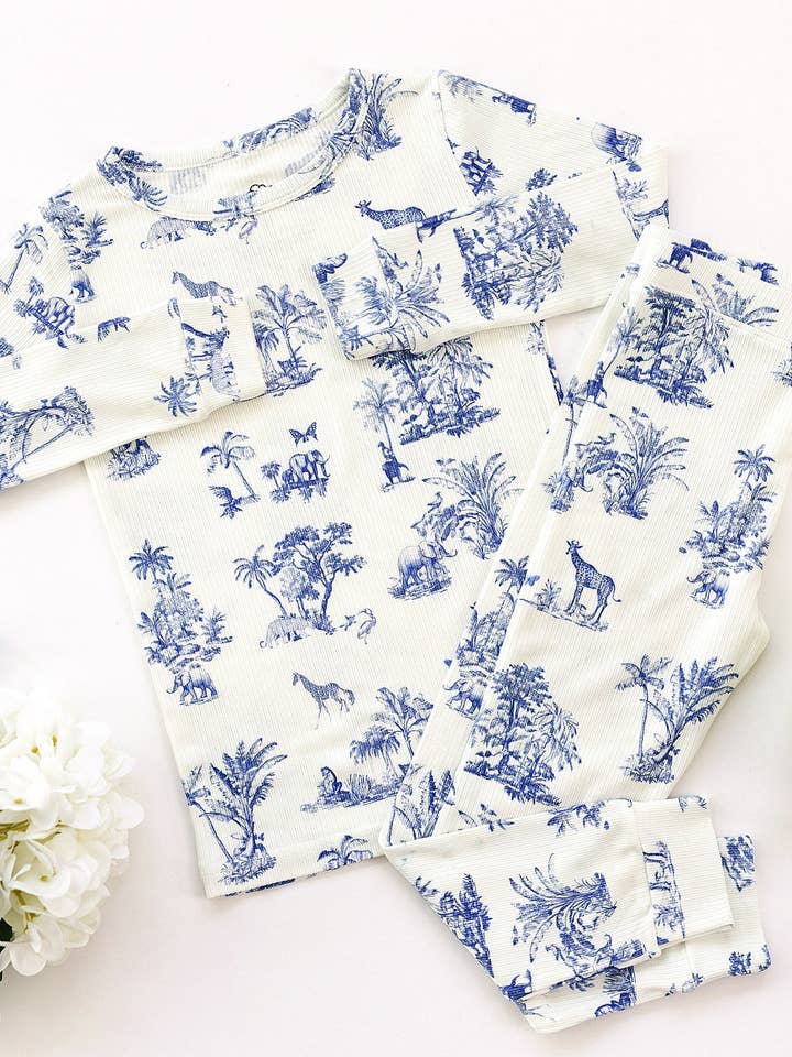 Sunday Littles - Wholesale Sleepwear Set - Kids - Slumber Pajama Set in Safari Toile6