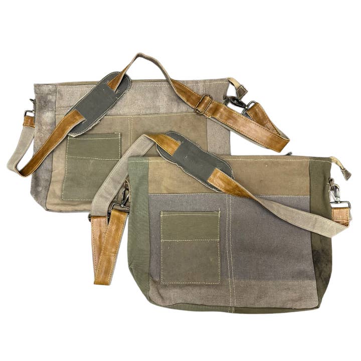 Vintage Addiction - Wholesale Crossbody bag – Unisex - Unisex Recycled Military Tent Crossbody3