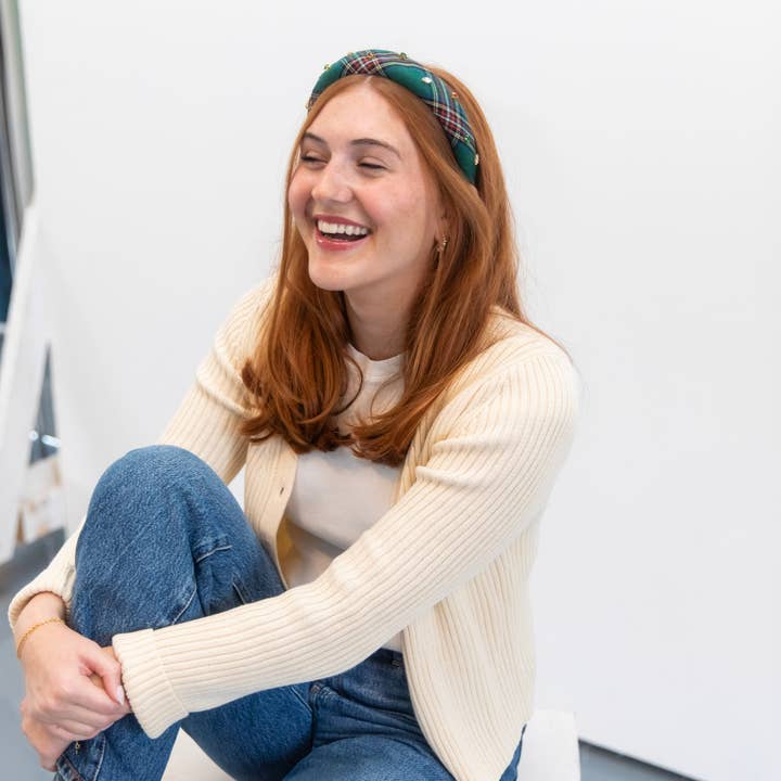 Headbands of Hope | One Purchased One Donated - Wholesale Fashion Headband - Women's - Classic Padded Headband - Green Plaid Gems4