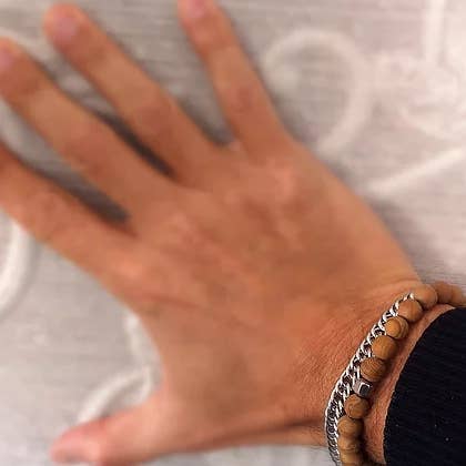 Unique Brand – Engroshandel Smykkesæt – Dobbelt rund armbånd eller halskæde i sten og stål1