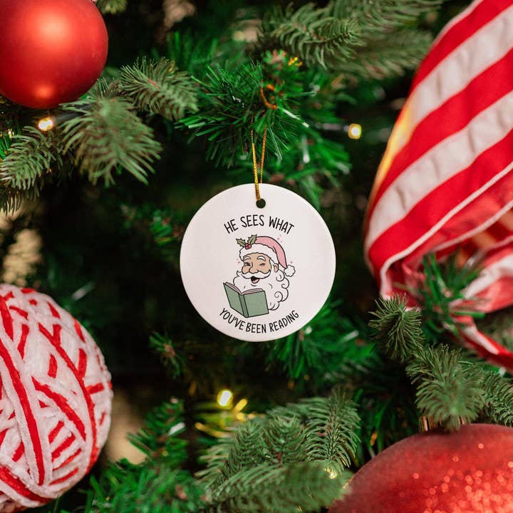 Embrova - Wholesale Ornament - He Sees Whay You Have Been Reading Ornament,Cute Funny Decor2
