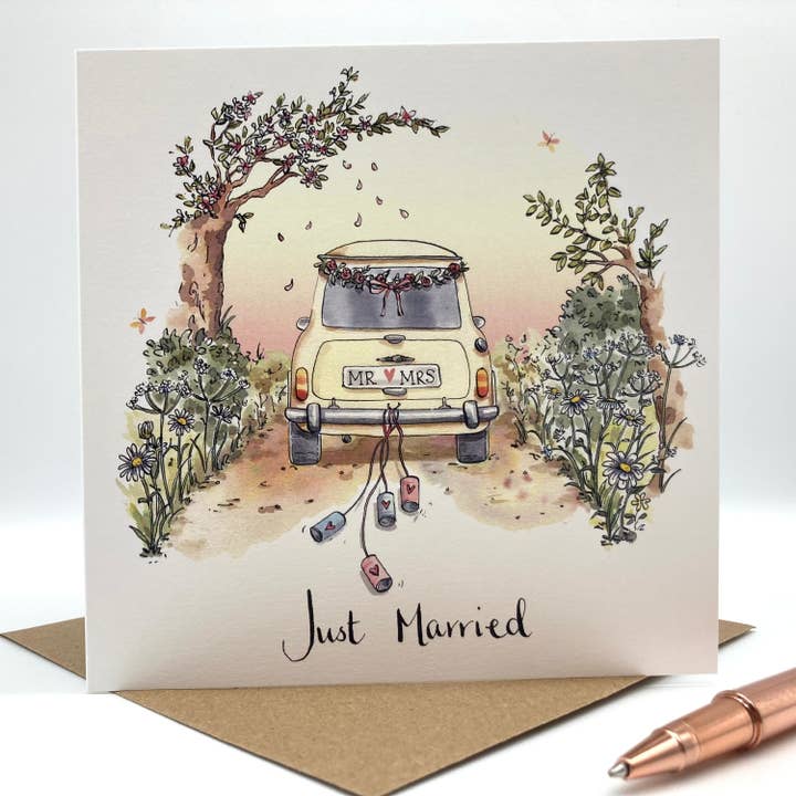 Wedding Card - Wedding Car for wholesale by Ink and Snail Limited
