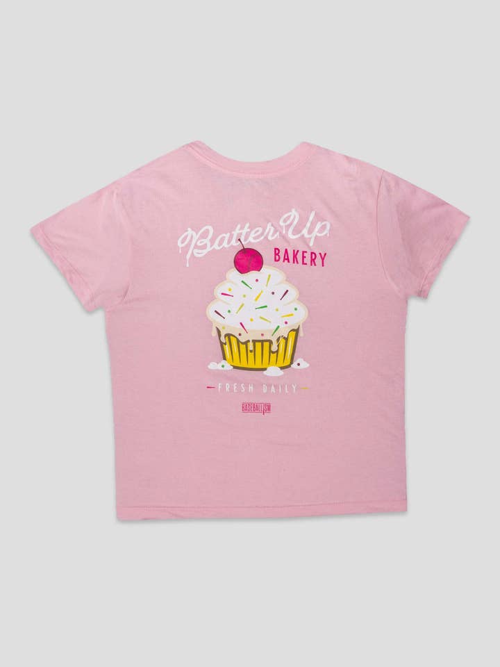 Baseballism - Wholesale Screen Printed T-Shirt - Kids - Batter Up Bakery Confetti Cupcake Youth T-Shirt