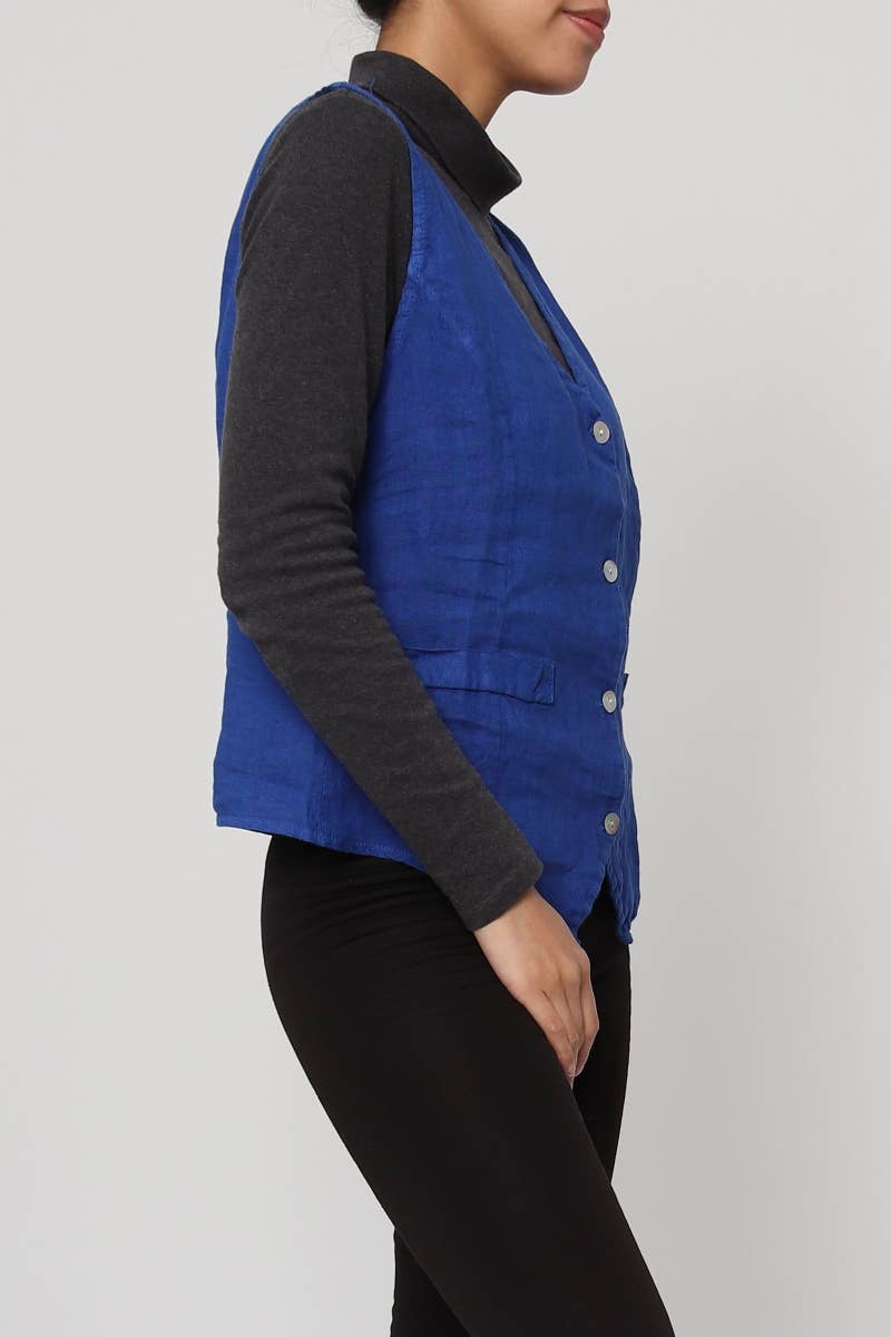 LÉA & LUC - Wholesale Button Down Shirt - Women's - Sleeveless shirt in 100% Linen REF. 514621