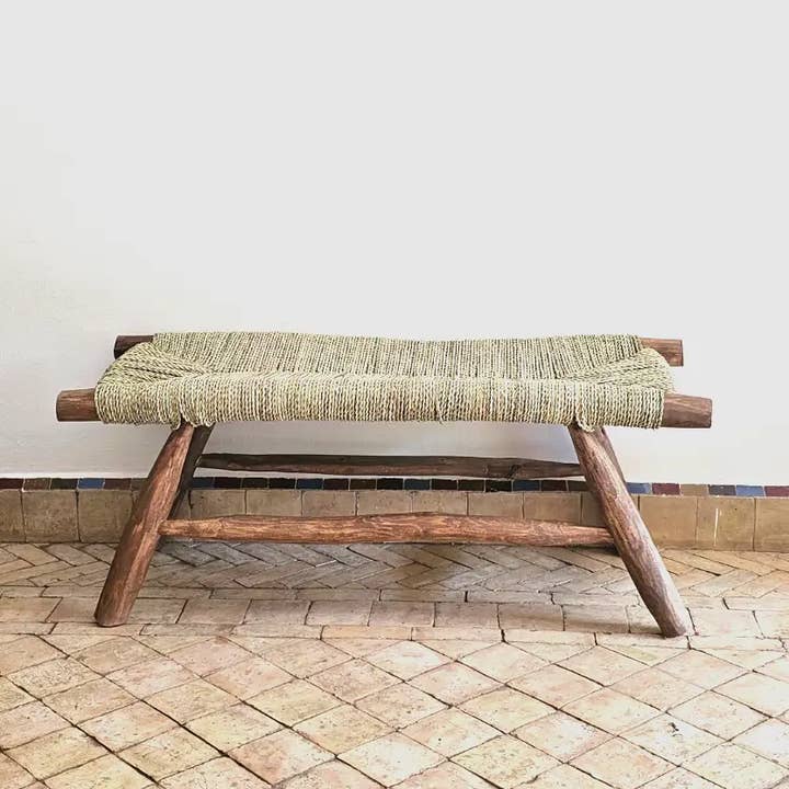 libitiishop - Wholesale Bench - Hand-woven Moroccan wooden bench