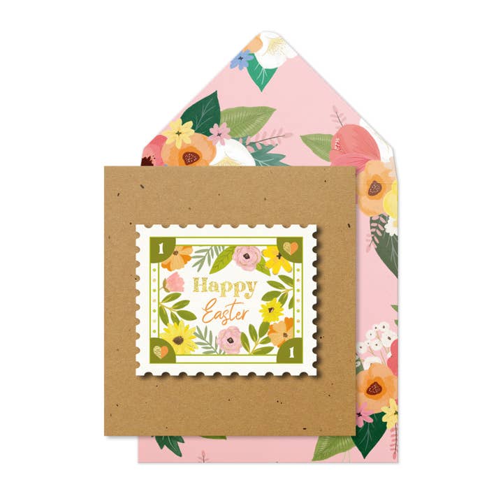 Glad Påsk Vintage Stämpel, Handgjort Gratulationskort för wholesale av Tache