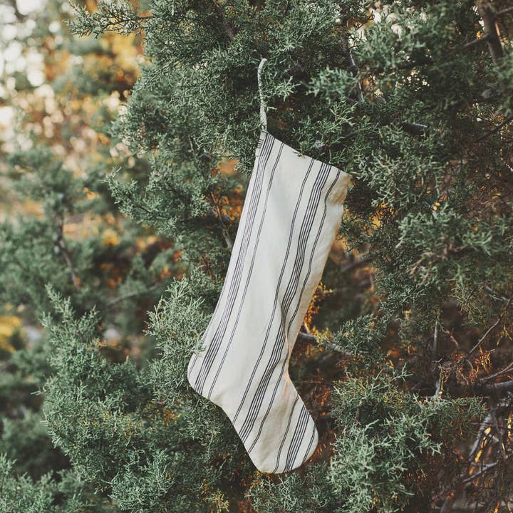 Will & Atlas - Wholesale Holiday Stocking - Holiday Christmas Stocking - ticking stripe
