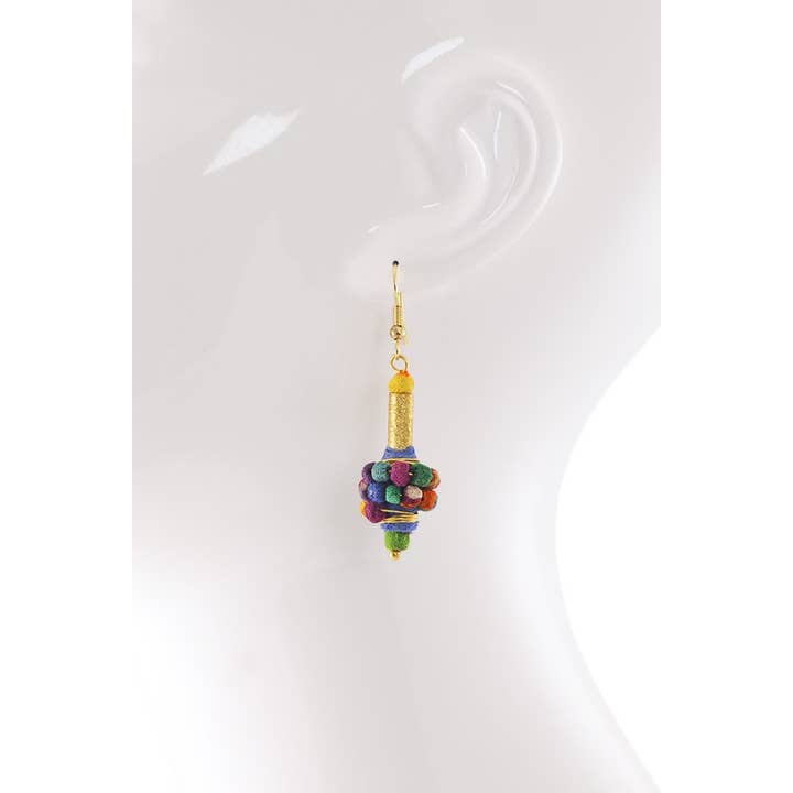 MULTI MUL Handmade Brass Wrapped Dangle Earrings for wholesale on Faire