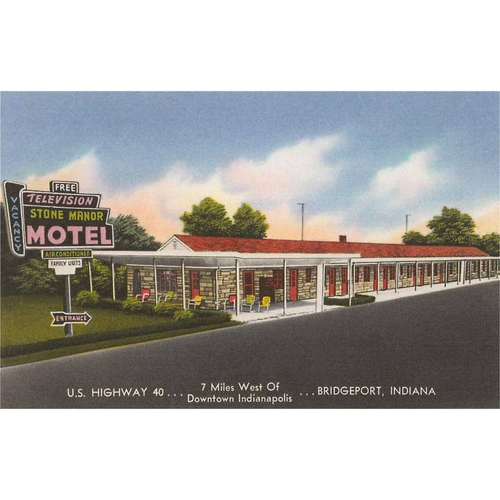 Found Image Press - Wholesale Postcard - Postcard VM-141 Stone Manor, Bridgeport, Indiana