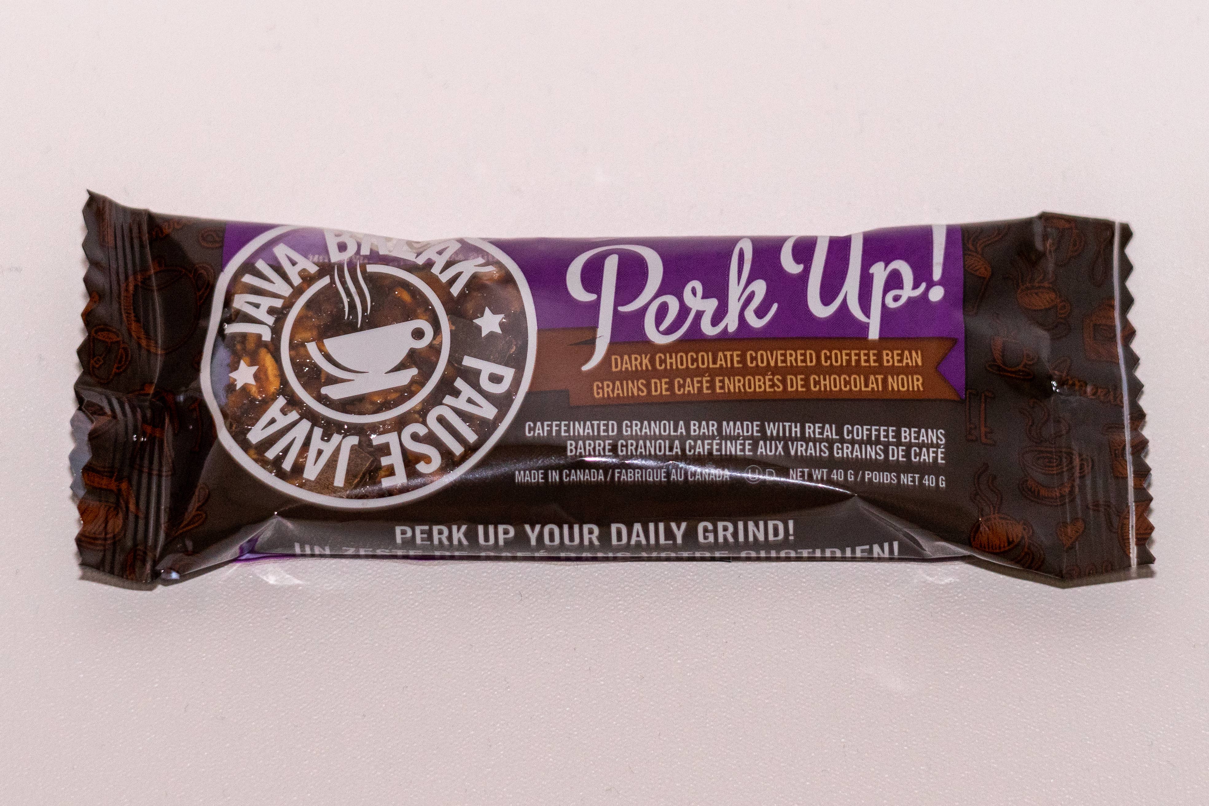Wildly Canadian - Wholesale Snack Bar - Perk Up! Caffeinated Specialty Bar with Dark Chocolate1