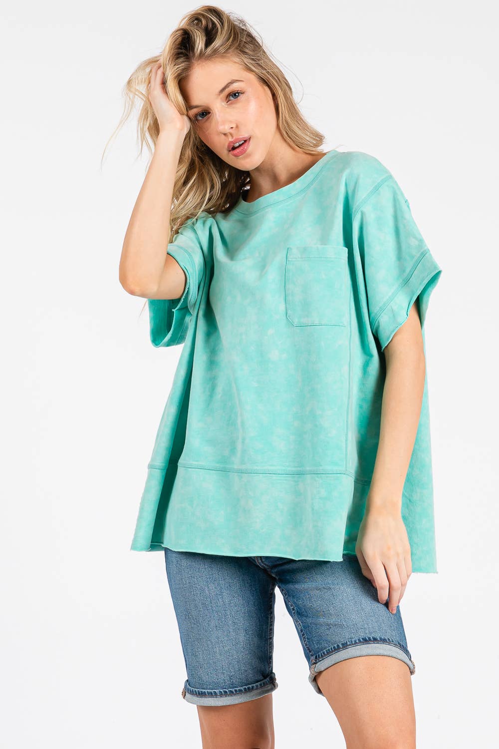 Sage + Fig – Engroshandel T-shirt – til kvinder – VINTAGE MINERAL VASKET KORTÆRMET TEE (ST7809)12