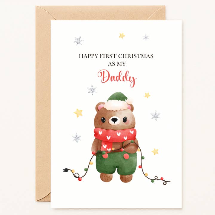 Joyeuse première carte de Noël pour papa pour la vente par Printarelle