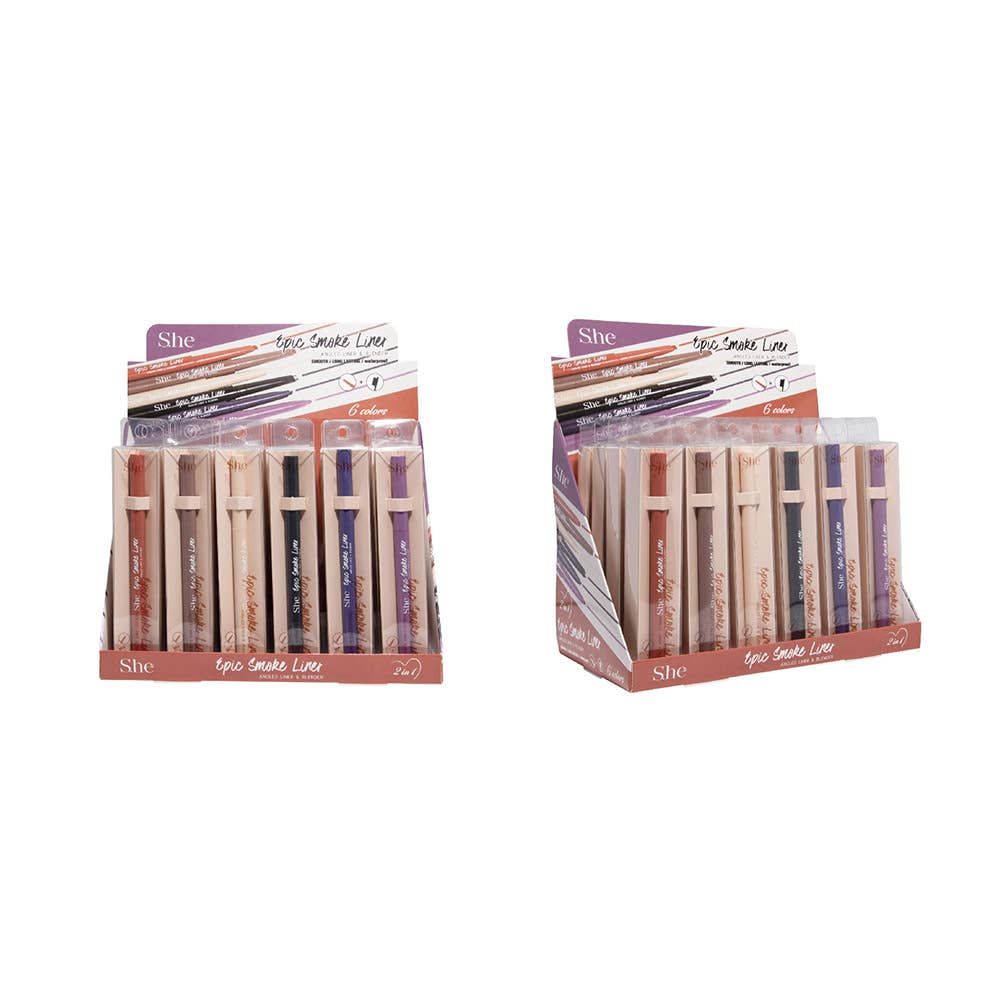 Sensibling Corp. - Vente Eyeliners/crayons - 24PCS 2 en 1 Epic Smoke Eyeliner & Crayon à Sourcils Blender1